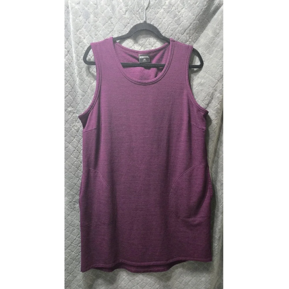 $30 EUC 32 DEGREES short sleeve dress‎ XL purple heathered pockets active tank